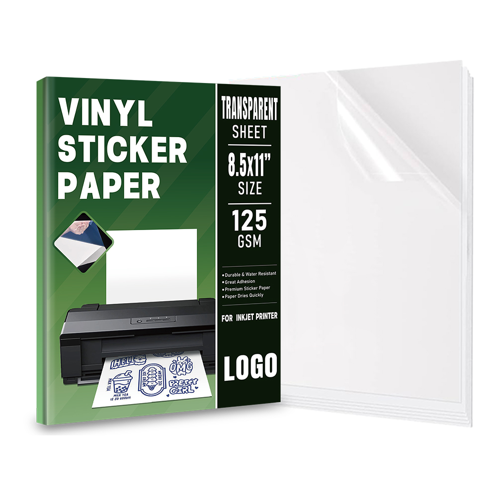 Papel adesivo transparente para jato de tinta fosco