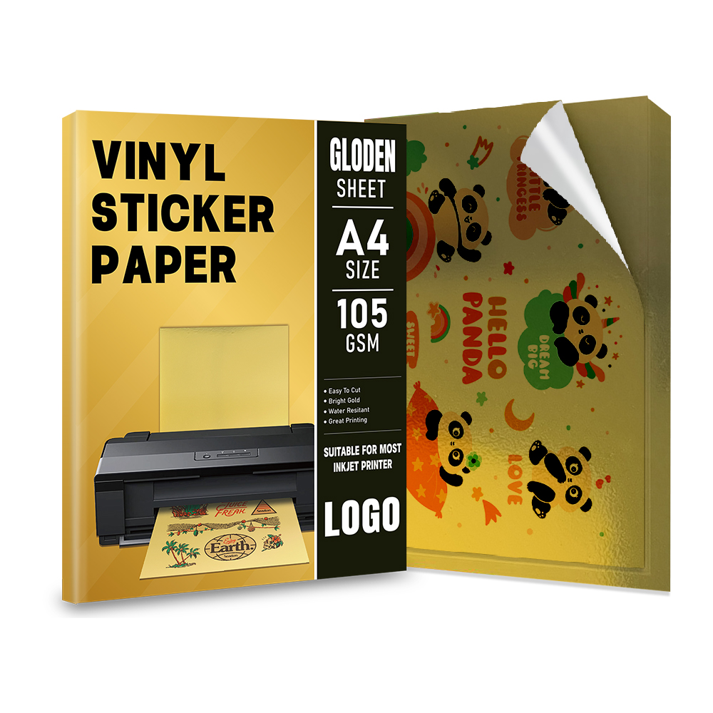 Papel adesivo vinílico dourado
