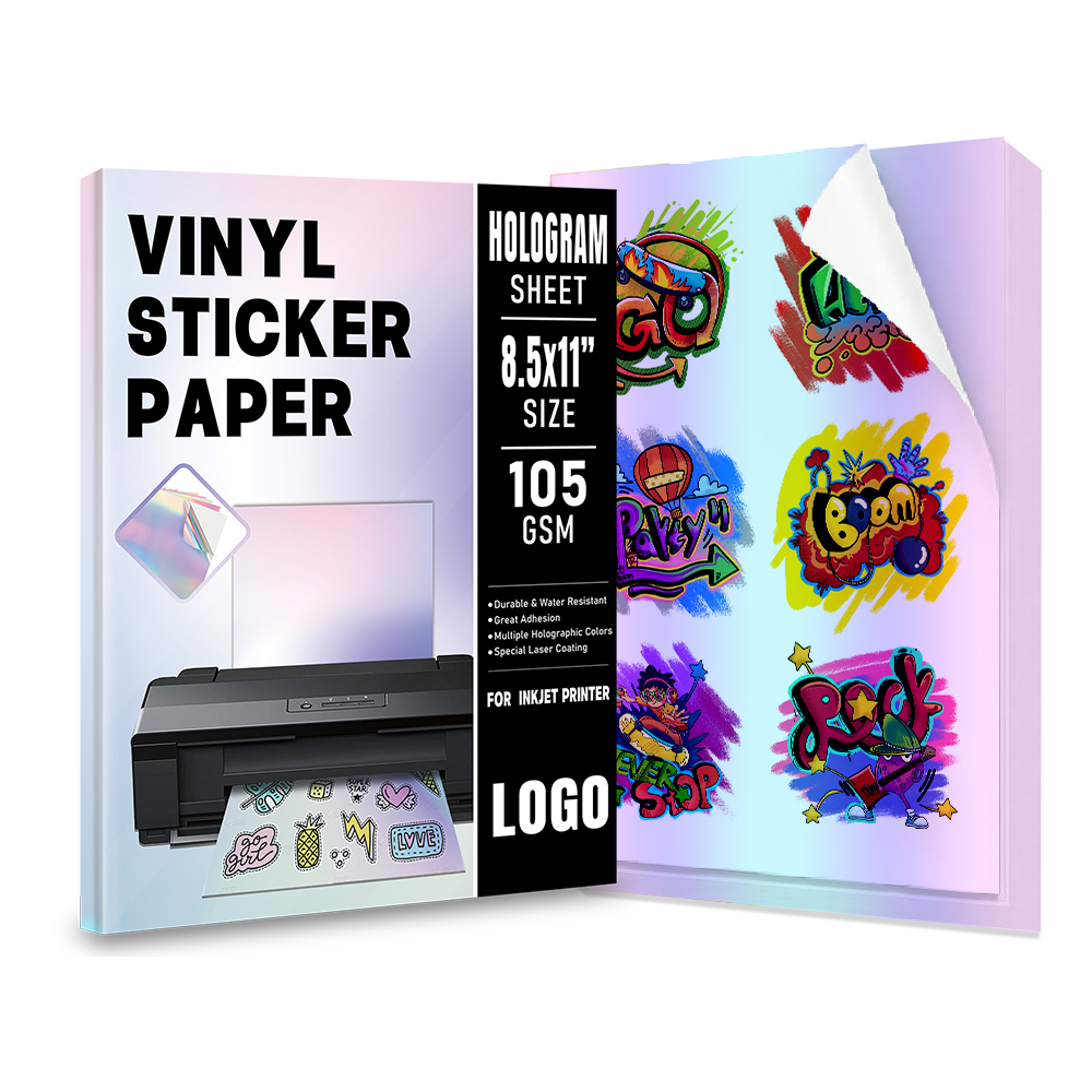 Papel vinílico jato de tinta holográfico para designs únicos