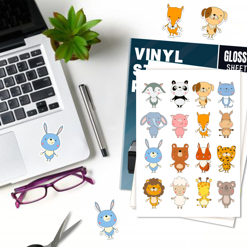 Folhas de adesivos de vinil para impressora jato de tinta