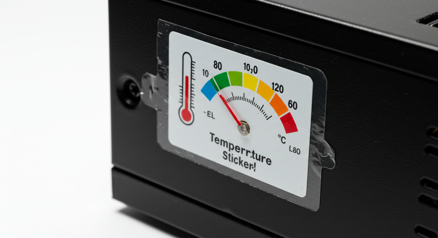 Etiqueta adesiva de temperatura para eletrônicos