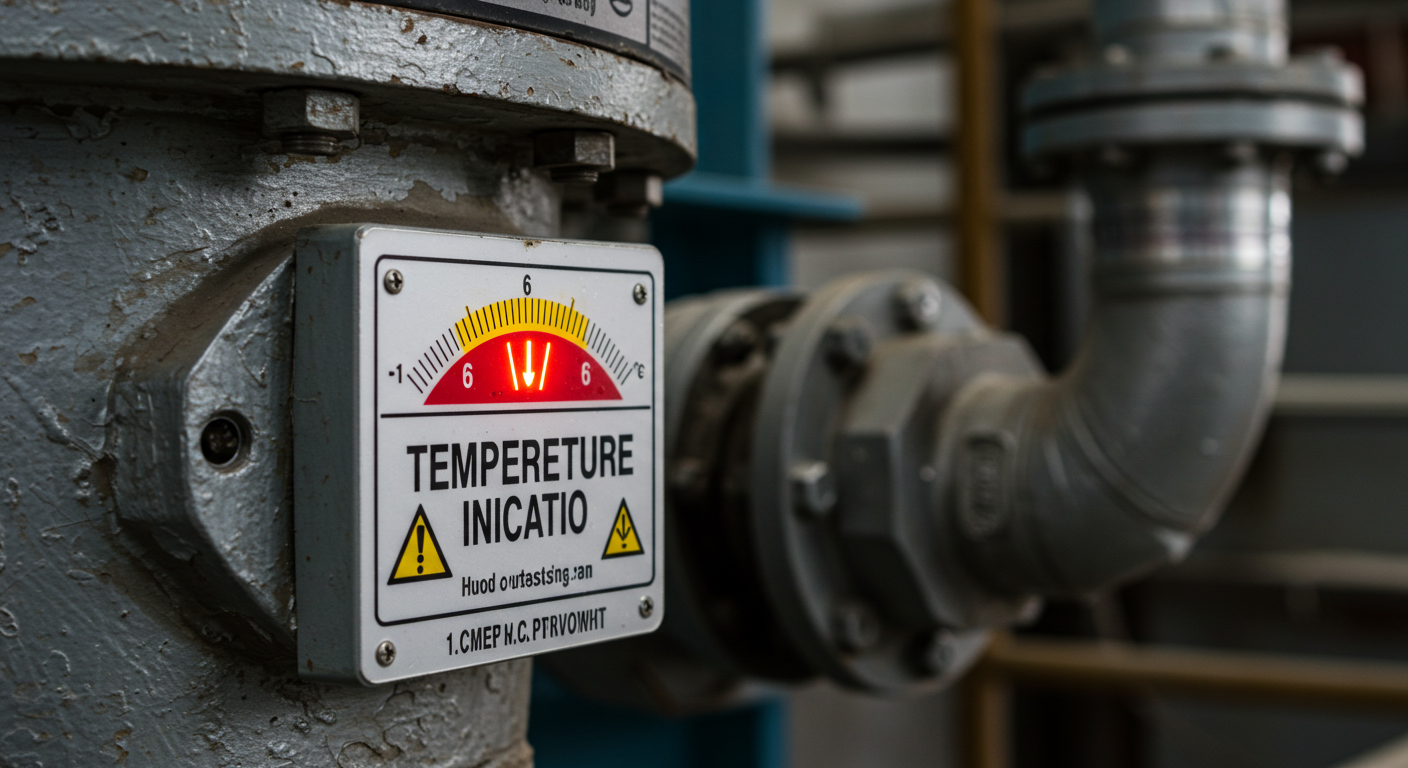 Rótulo indicador de temperatura industrial