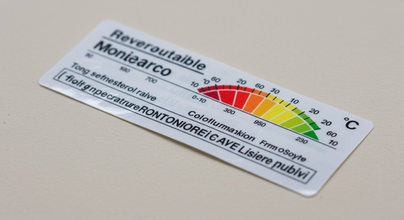 Rótulo reversível do monitor de temperatura