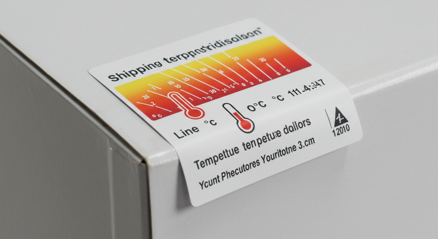 Etiqueta indicadora de temperatura de transporte