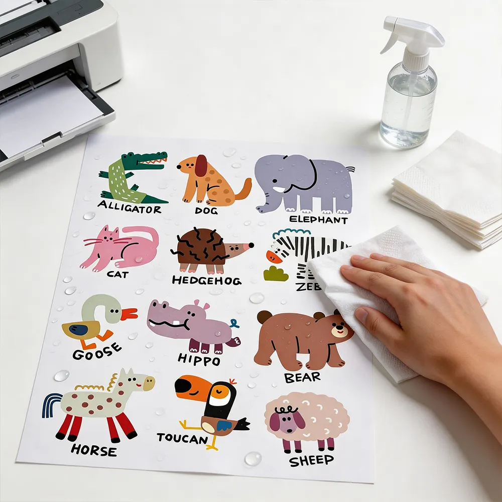 Papel adesivo resistente à água