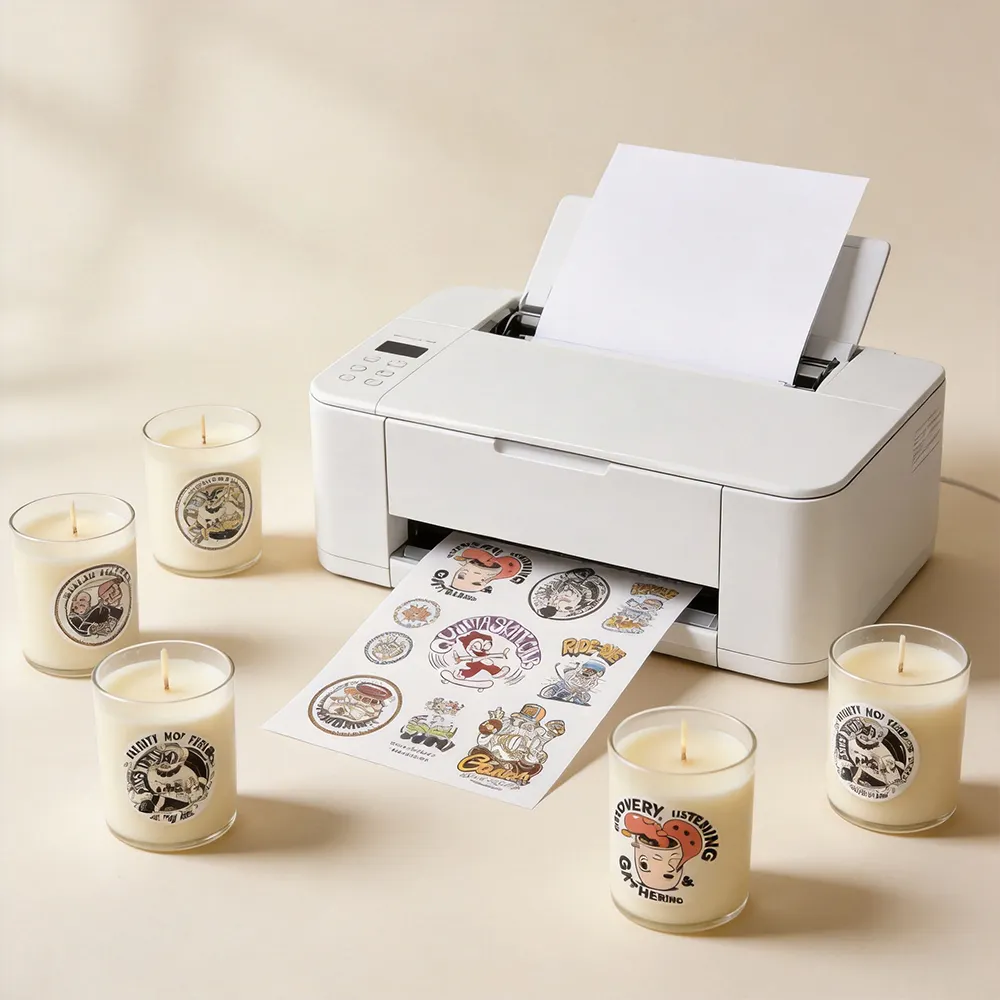 Folhas adesivas de vinil para velas