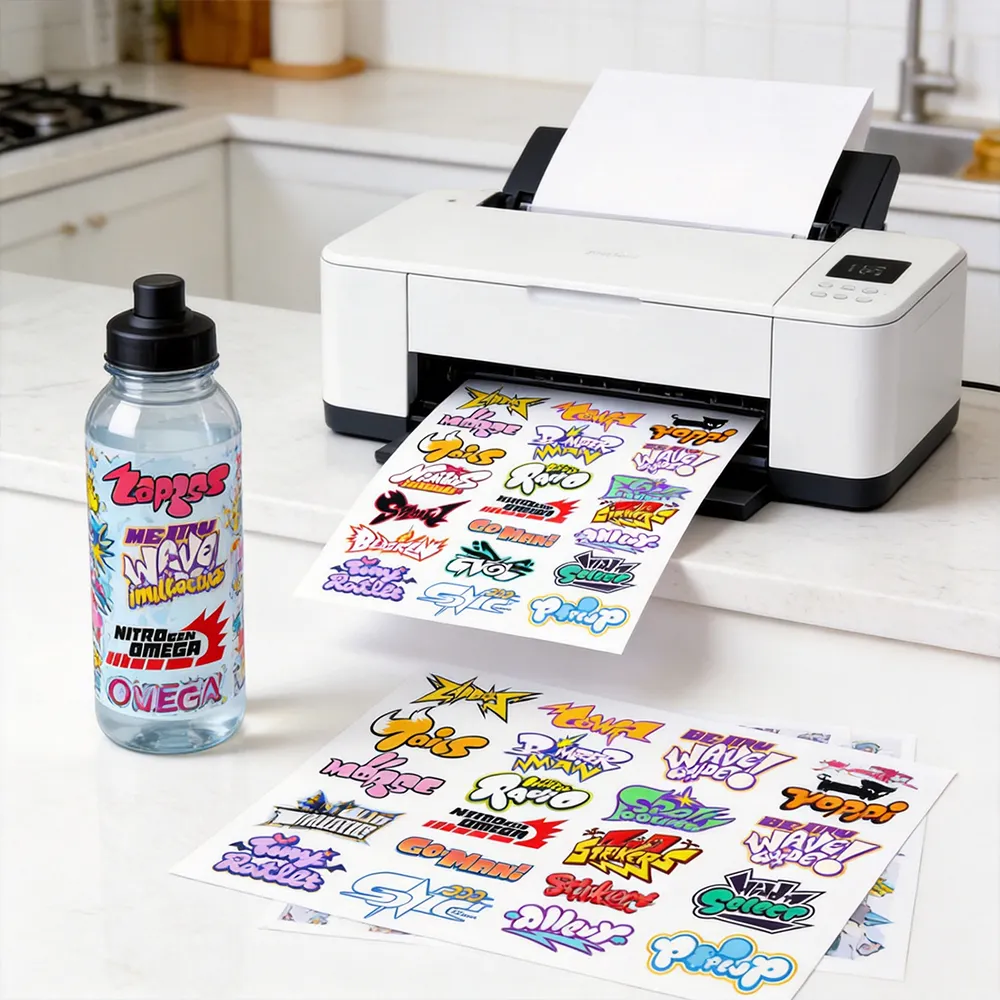 Decalques personalizados para garrafas de água