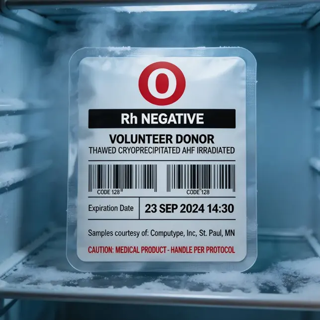 Rótulo de Identificação de Sangue