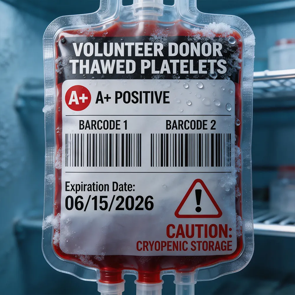 Etiqueta de bolsa de sangue resistente à água