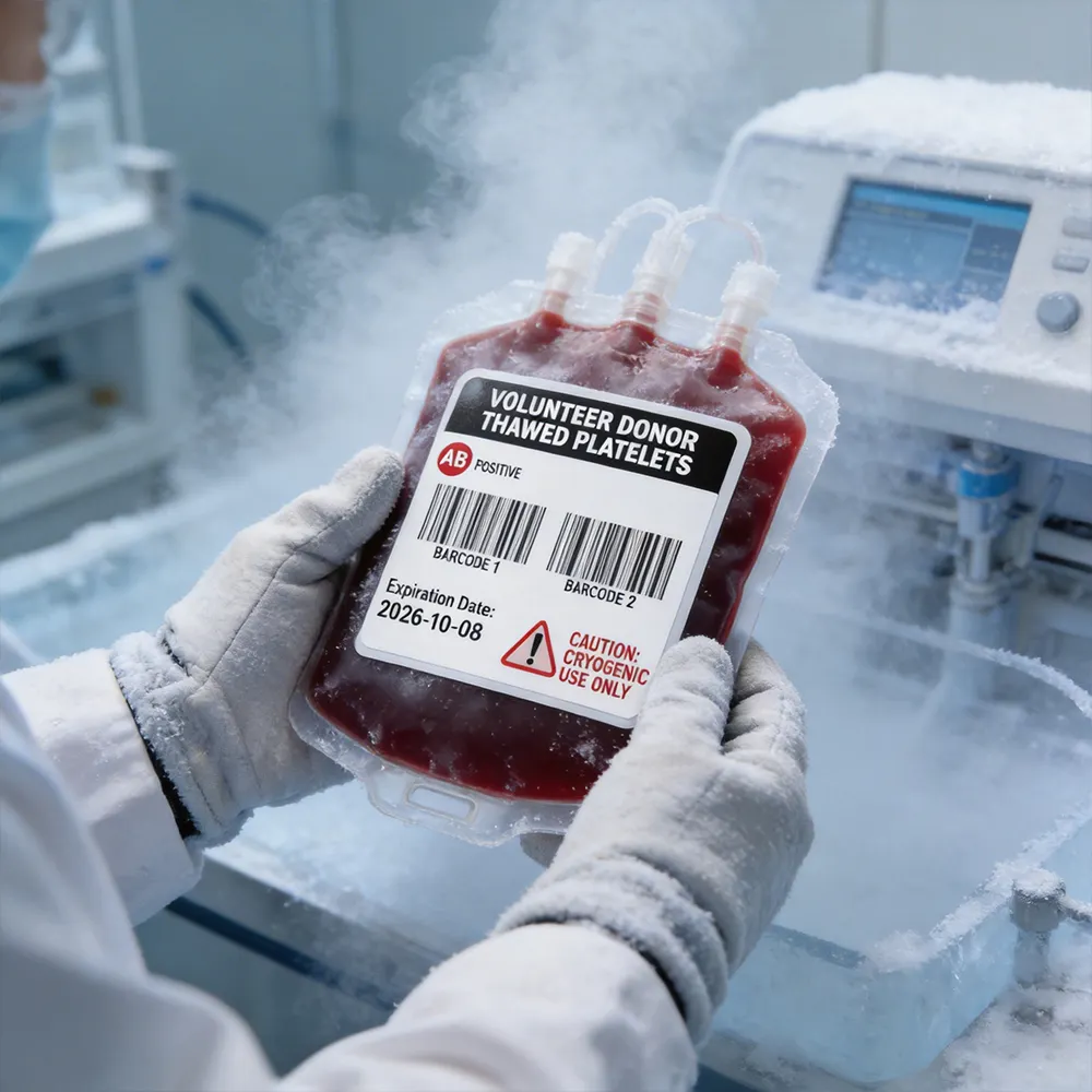 Etiqueta de rastreamento da amostra de sangue