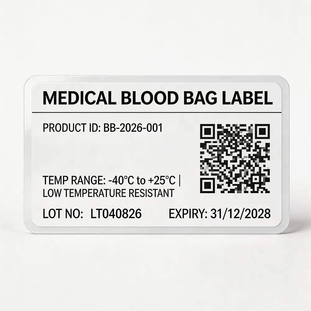 Etiqueta do Código QR da Bolsa de Sangue