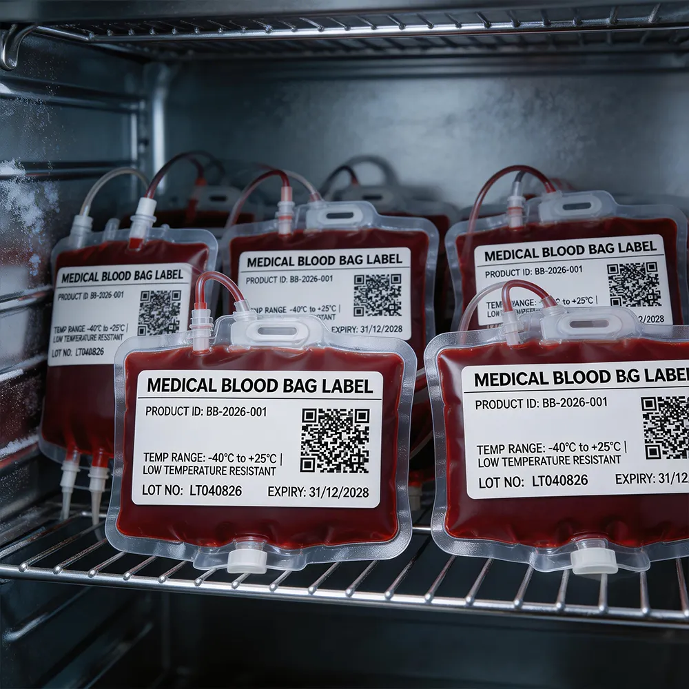 Etiqueta de identificação da amostra de sangue