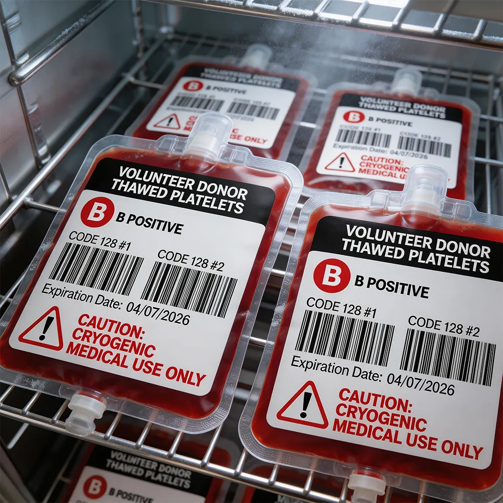 Etiqueta Confiável para Bolsas de Sangue
