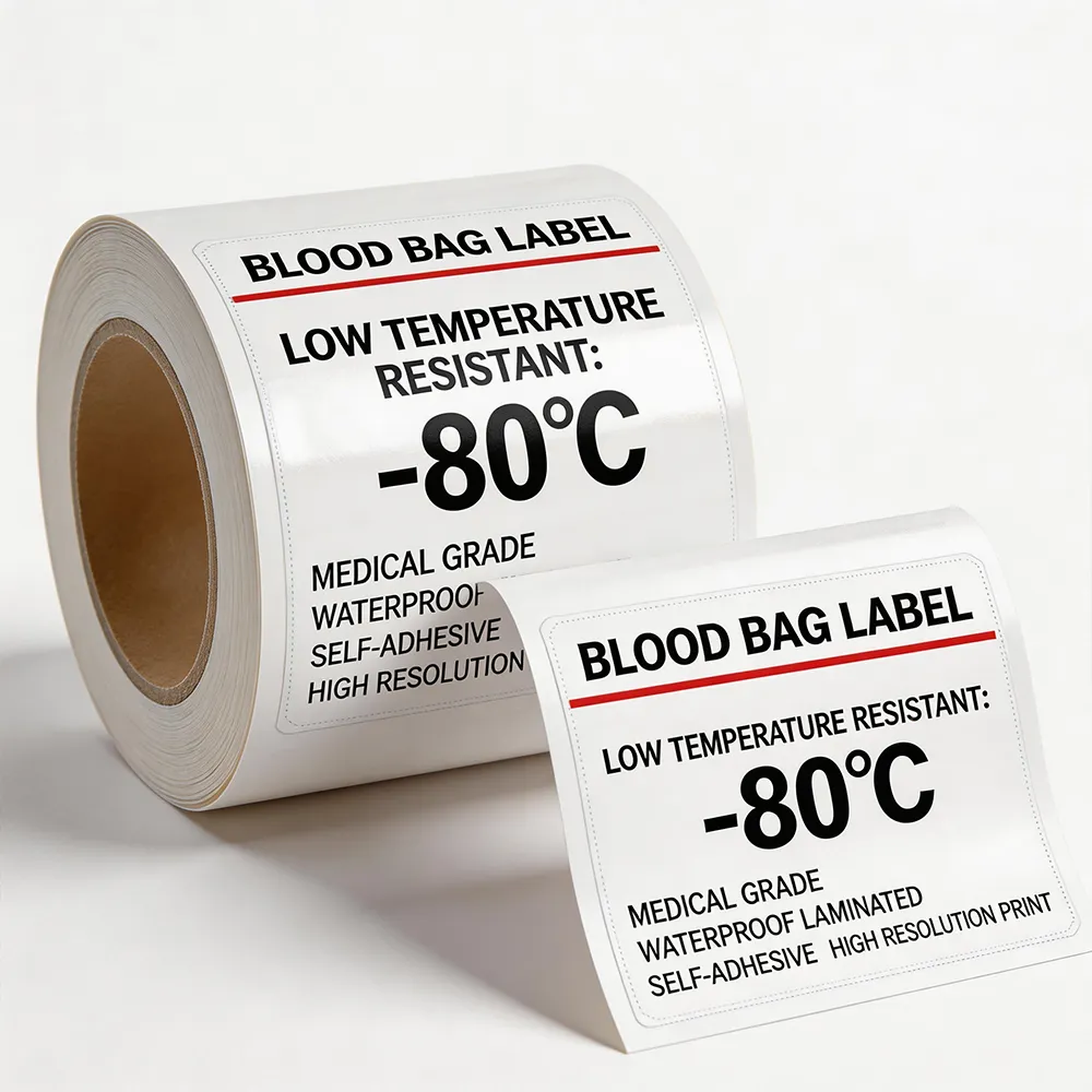 Etiqueta do saco de sangue -80°C