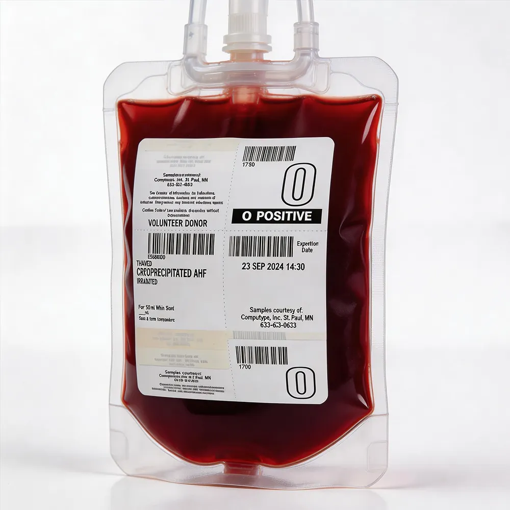 Rótulo da amostra de sangue