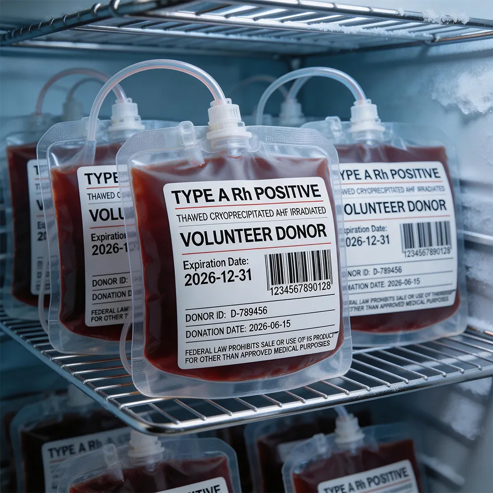 Rótulo sanguíneo hospitalar
