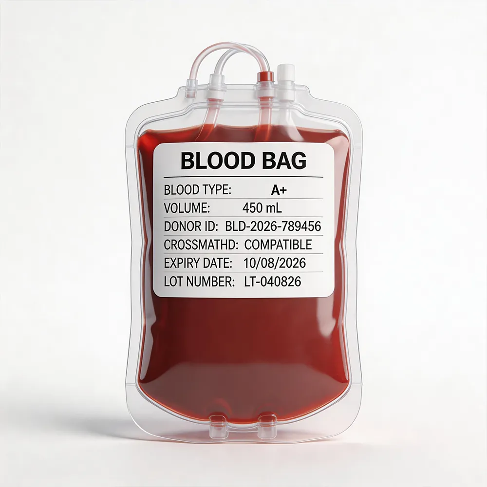Rótulo do centro de transfusão de sangue