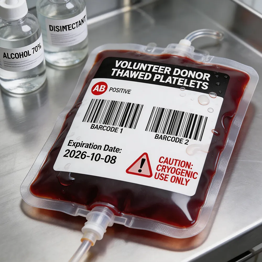 Rótulo do saco de sangue