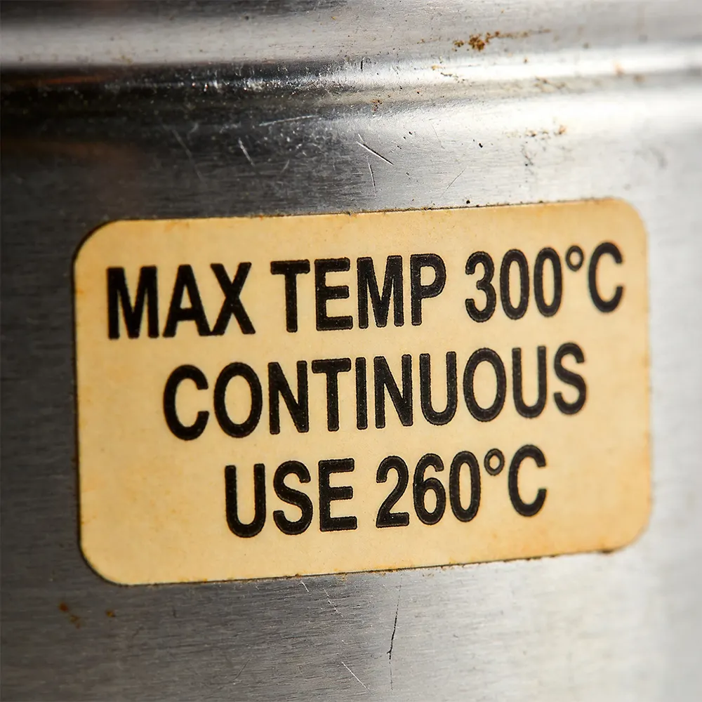 Etiquetas de Equipamentos Resistentes ao Calor