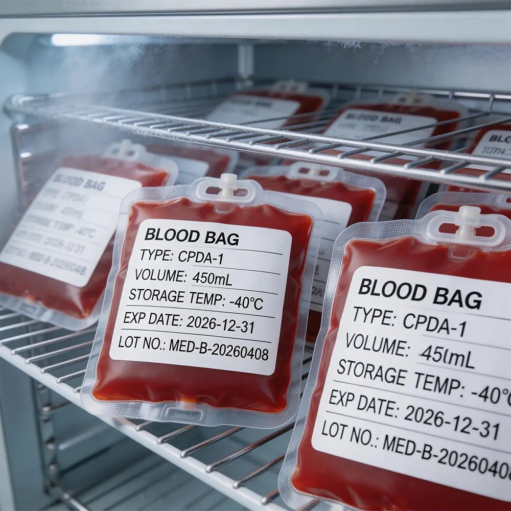 Rótulo de sangue de armazenamento a frio
