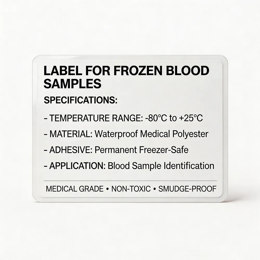 Rótulo da amostra de sangue congelado