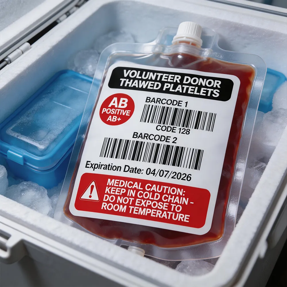 Etiquetas de Inventário de Sacos de Sangue