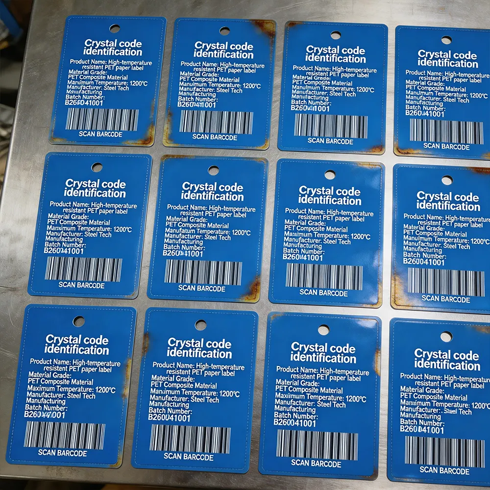Etiquetas metálicas de identificação de bobinas