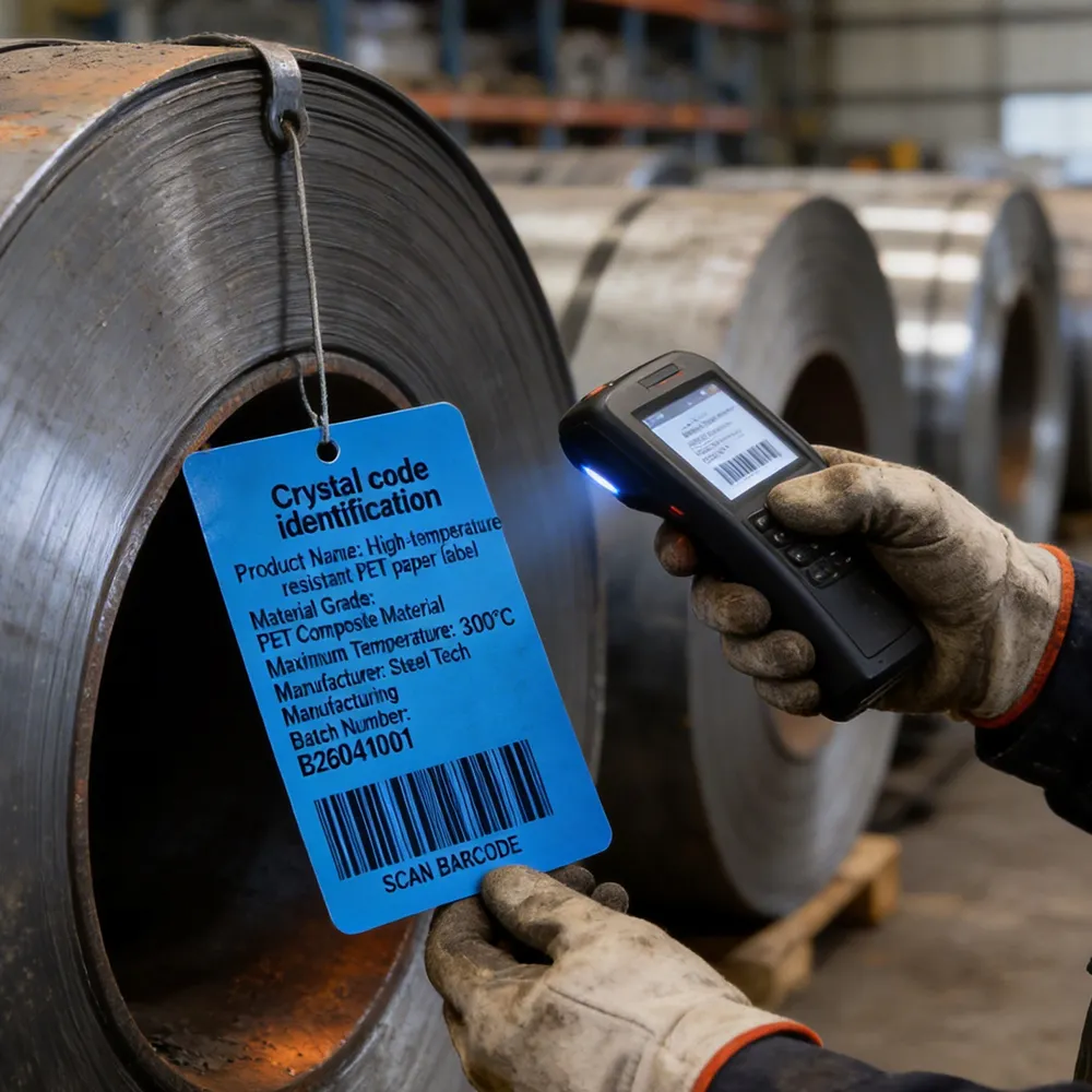Etiquetas de bobinas metálicas industriais