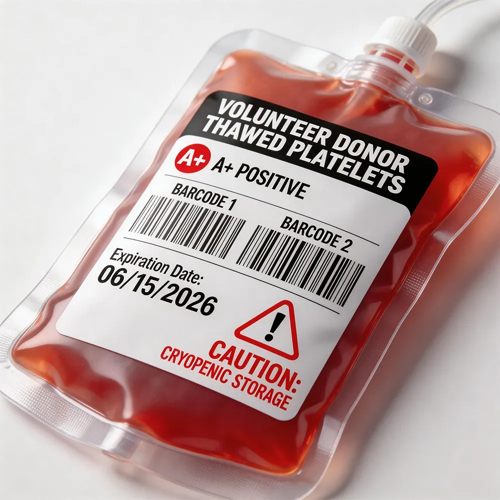 Rotulagem de bolsas de sangue