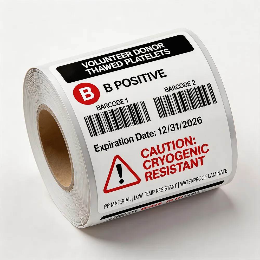 Rótulo do saco de sangue de poliéster