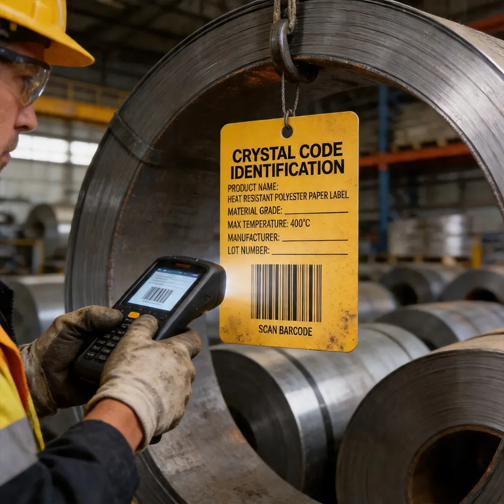 Etiquetas de bobinas metálicas industriais