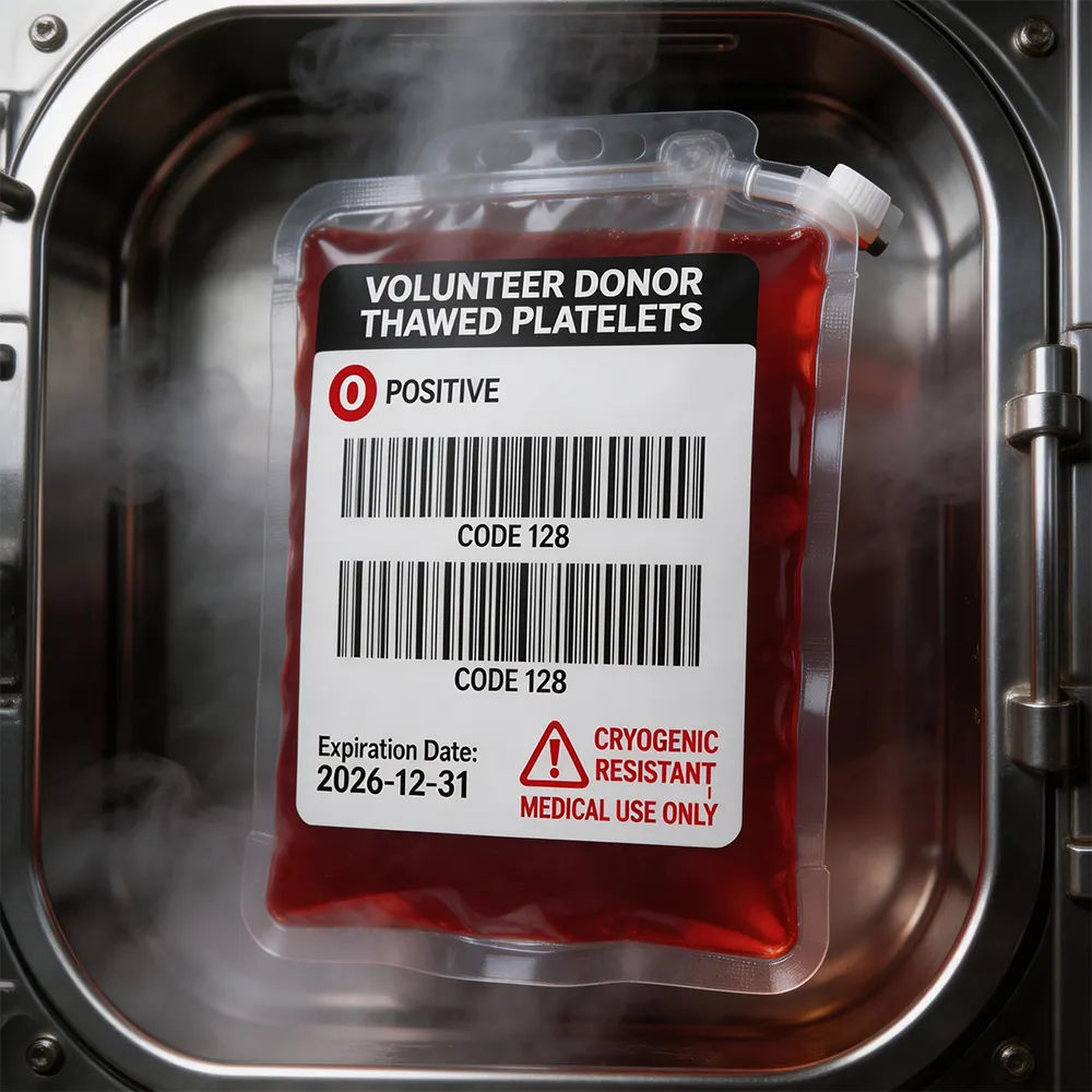 Etiqueta de bolsa de sangue