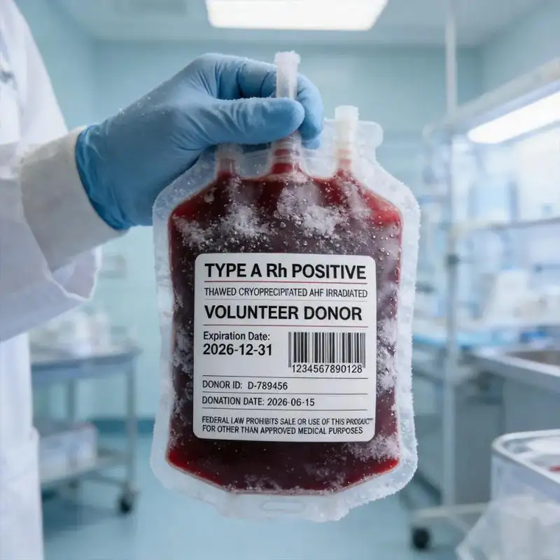 Etiqueta do Saco de Armazenamento de Sangue