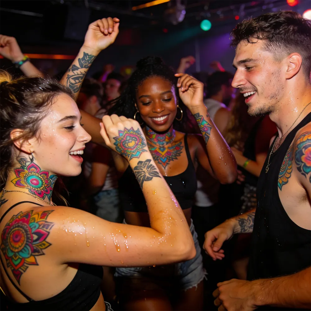 Papel de tatuagem colorido brilhante