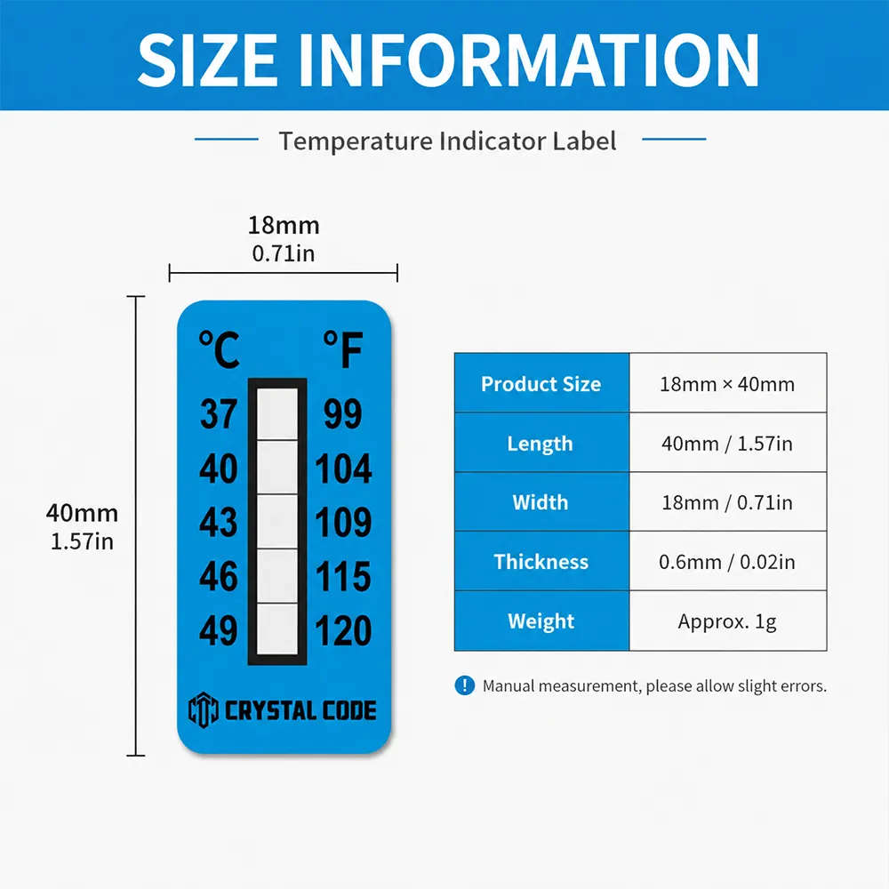 Adesivo indicador de temperatura do freezer