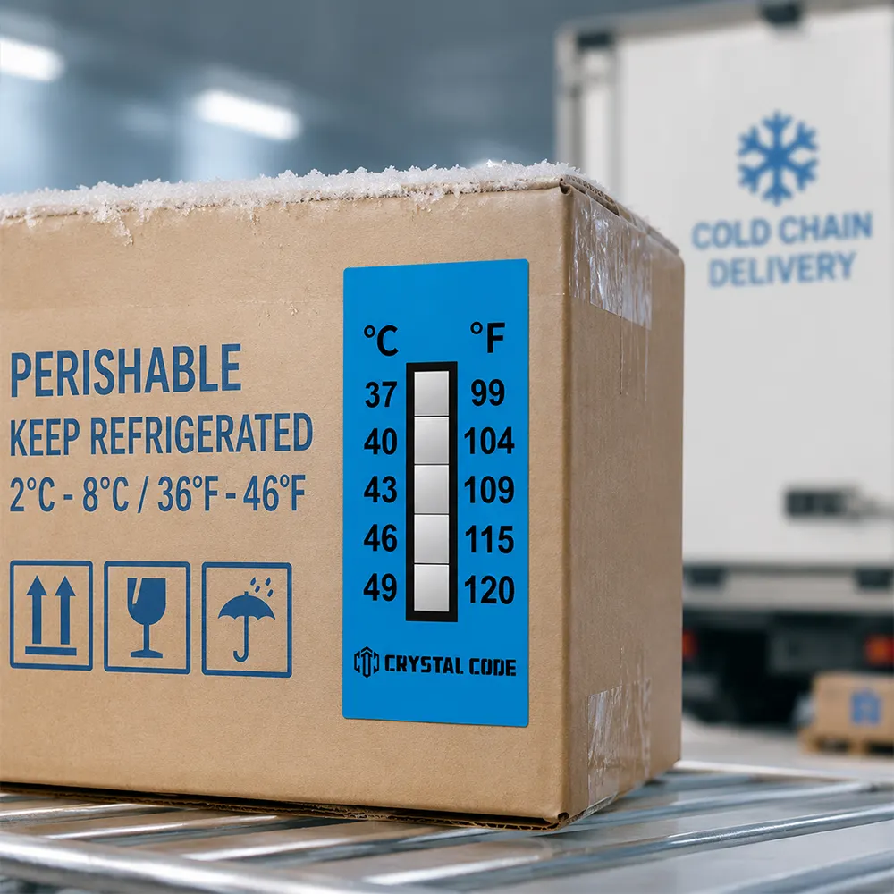 Adesivo indicador de temperatura do freezer