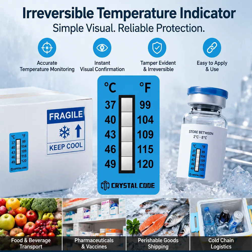 Adesivo indicador de temperatura do freezer