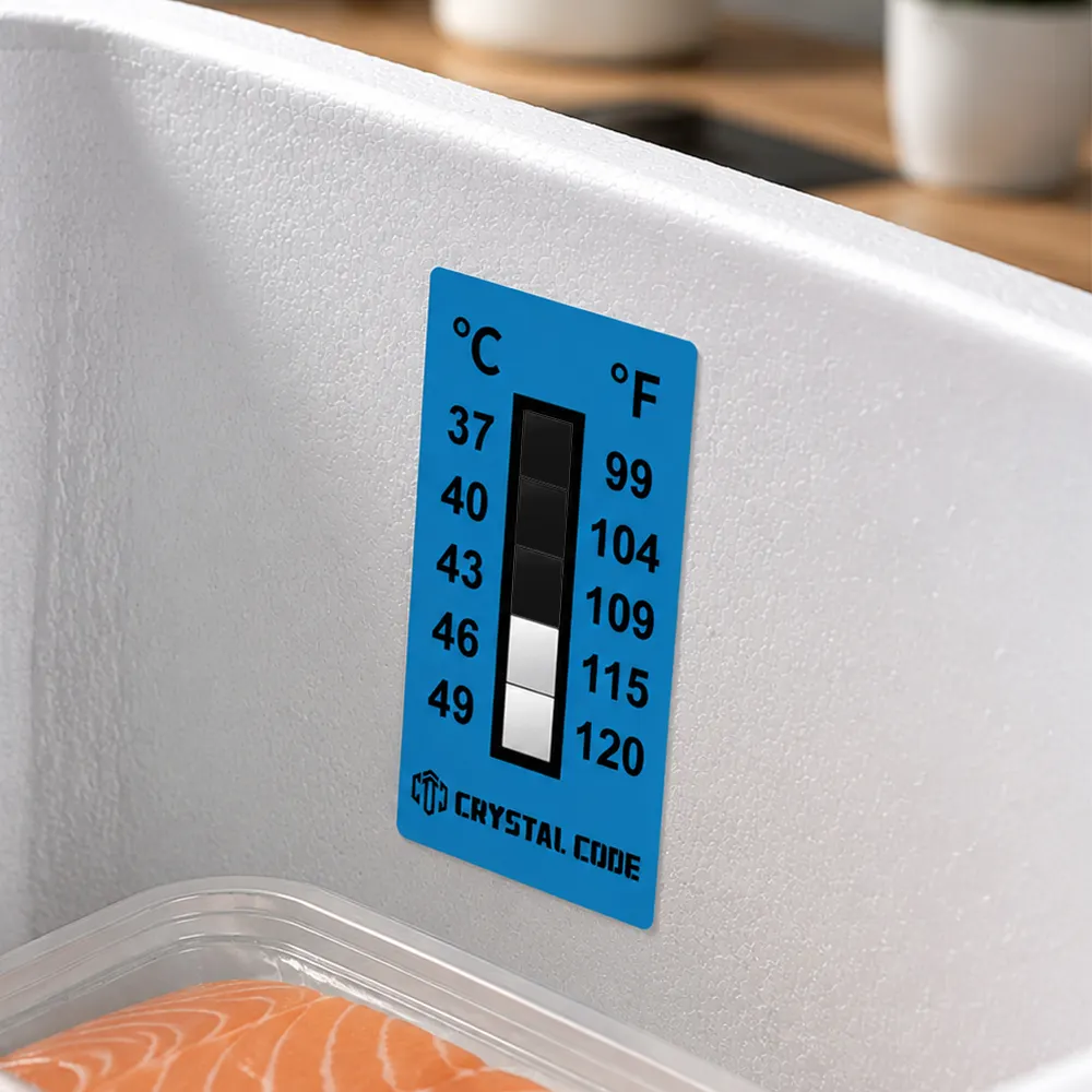 Rótulo de monitoramento de temperatura de alimentos congelados