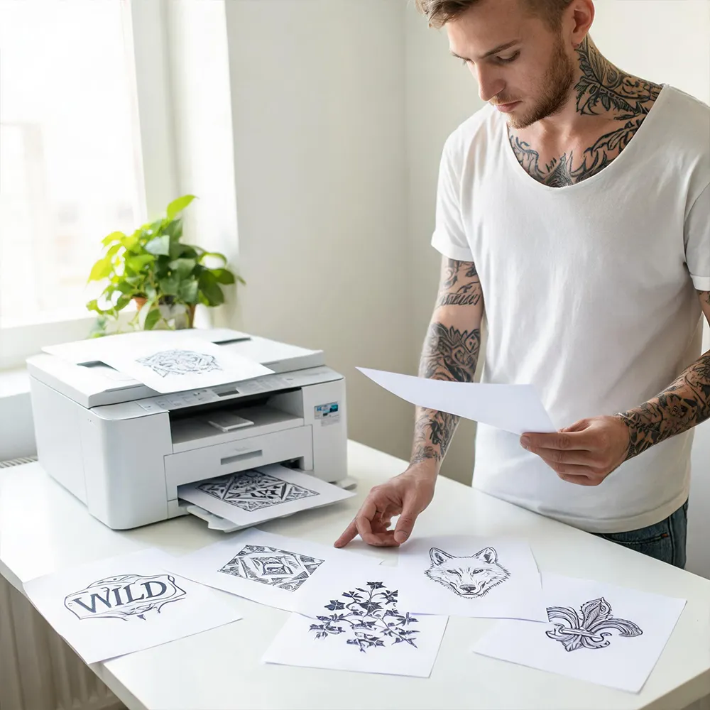 Papel para decalques para tatuagem de impressora a laser