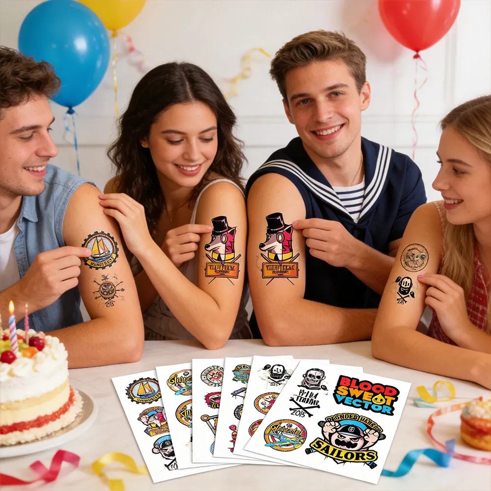 adesivos de tatuagem de festa