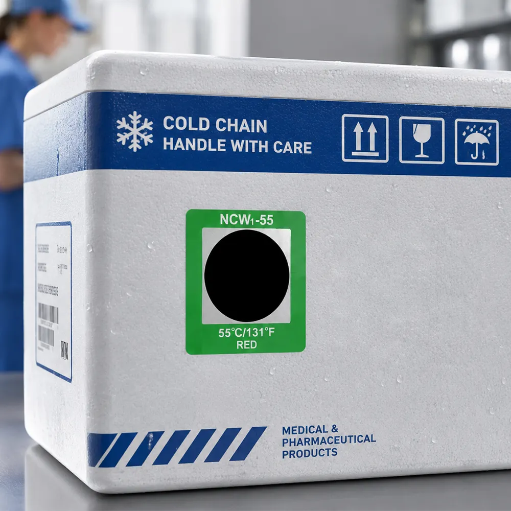 permanent adhesive temperature label