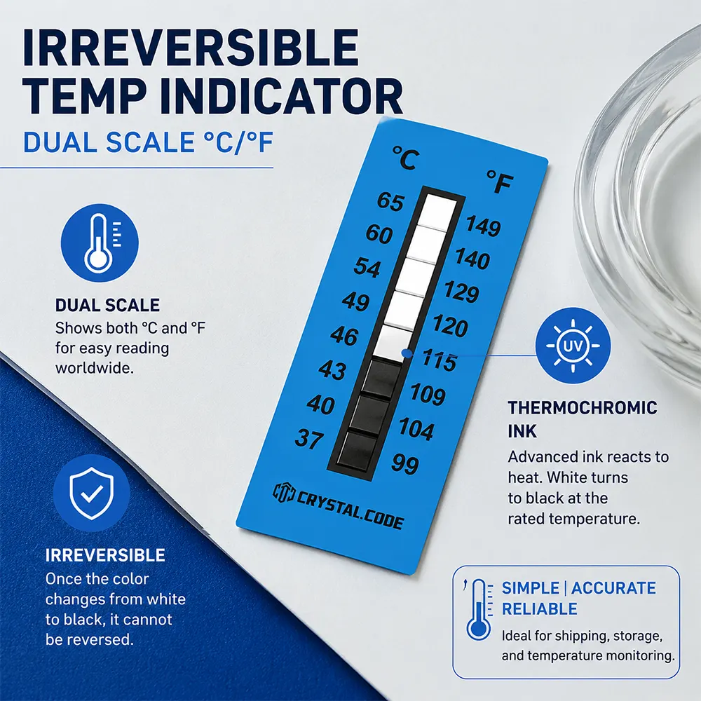 Etiqueta autoadesiva indicadora de temperatura