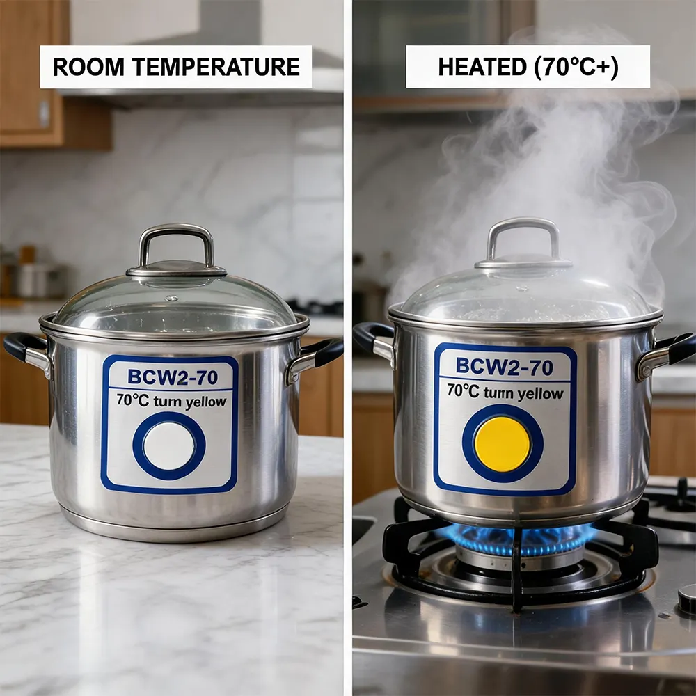 Etiqueta indicadora de temperatura